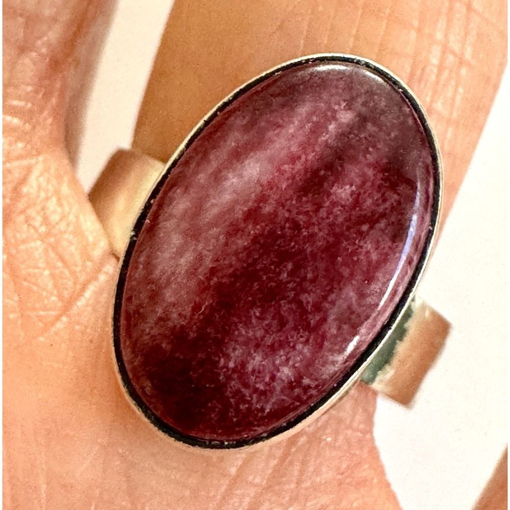 Navajo Purply Spiny Ring Sz 7 Adjustable Signed Skeets Sterling Native‎ Amer